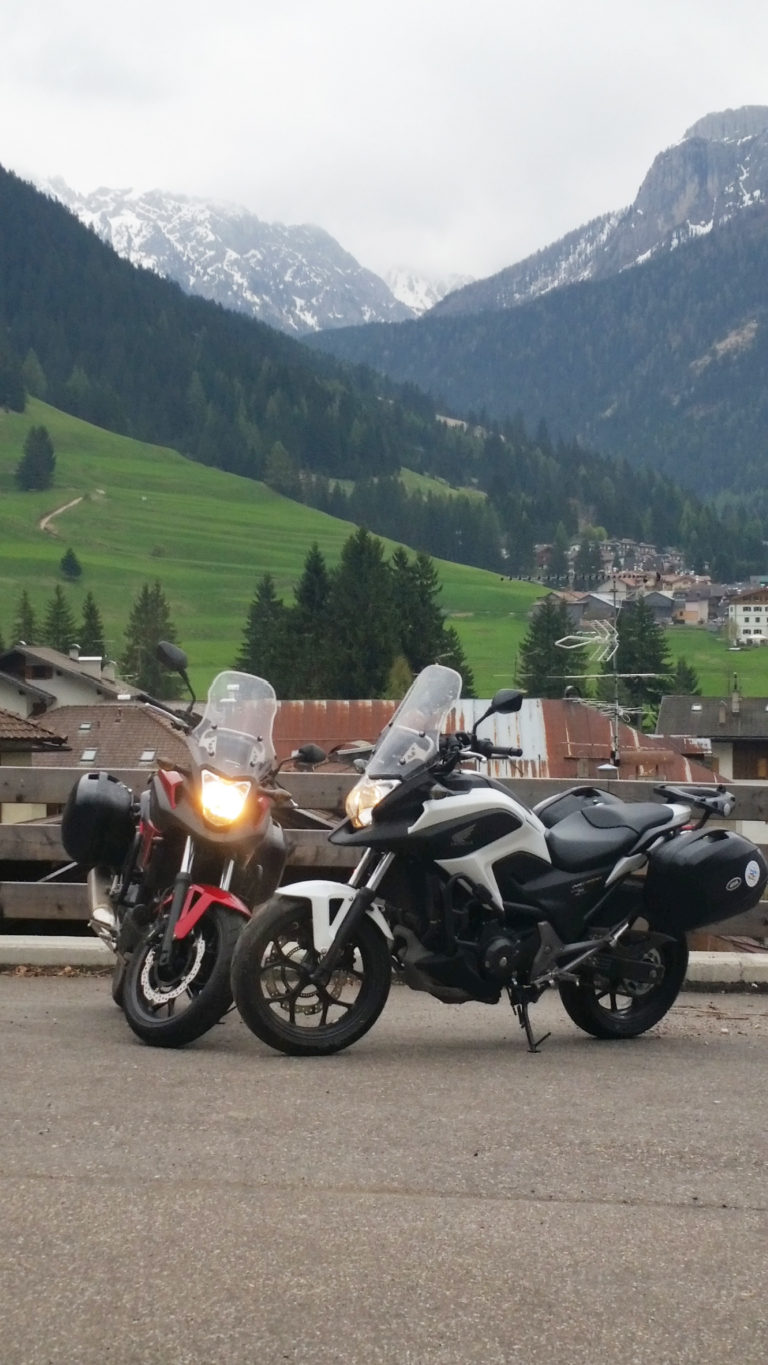 Twin Honda 750s in the Italian Alps